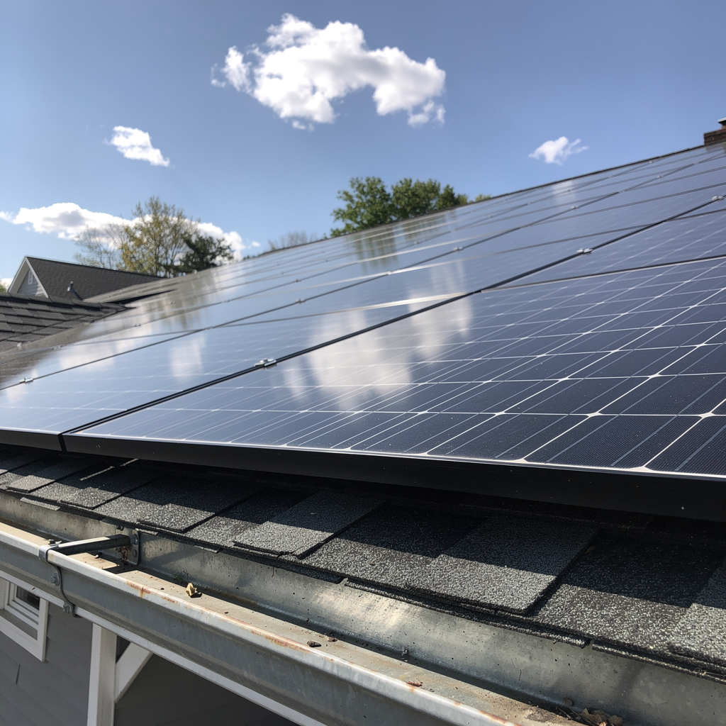 Clean residential solar panels after SolarWash CT professional cleaning